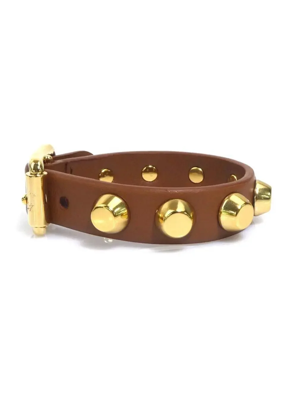 Auth Prada Bracelet Brown/Gold #303060P23B
